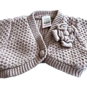 Zara baby girls bolero neutral cardigan sweater  9-12 months